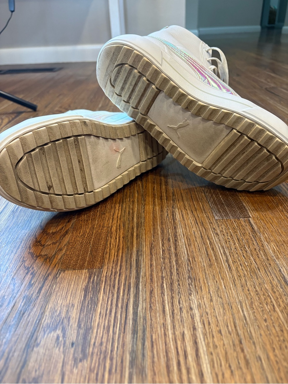 PUMA Kaia Mid Irisistable White Leather High-Top Platform Sneakers - Women's 8 - Picture 10 of 10